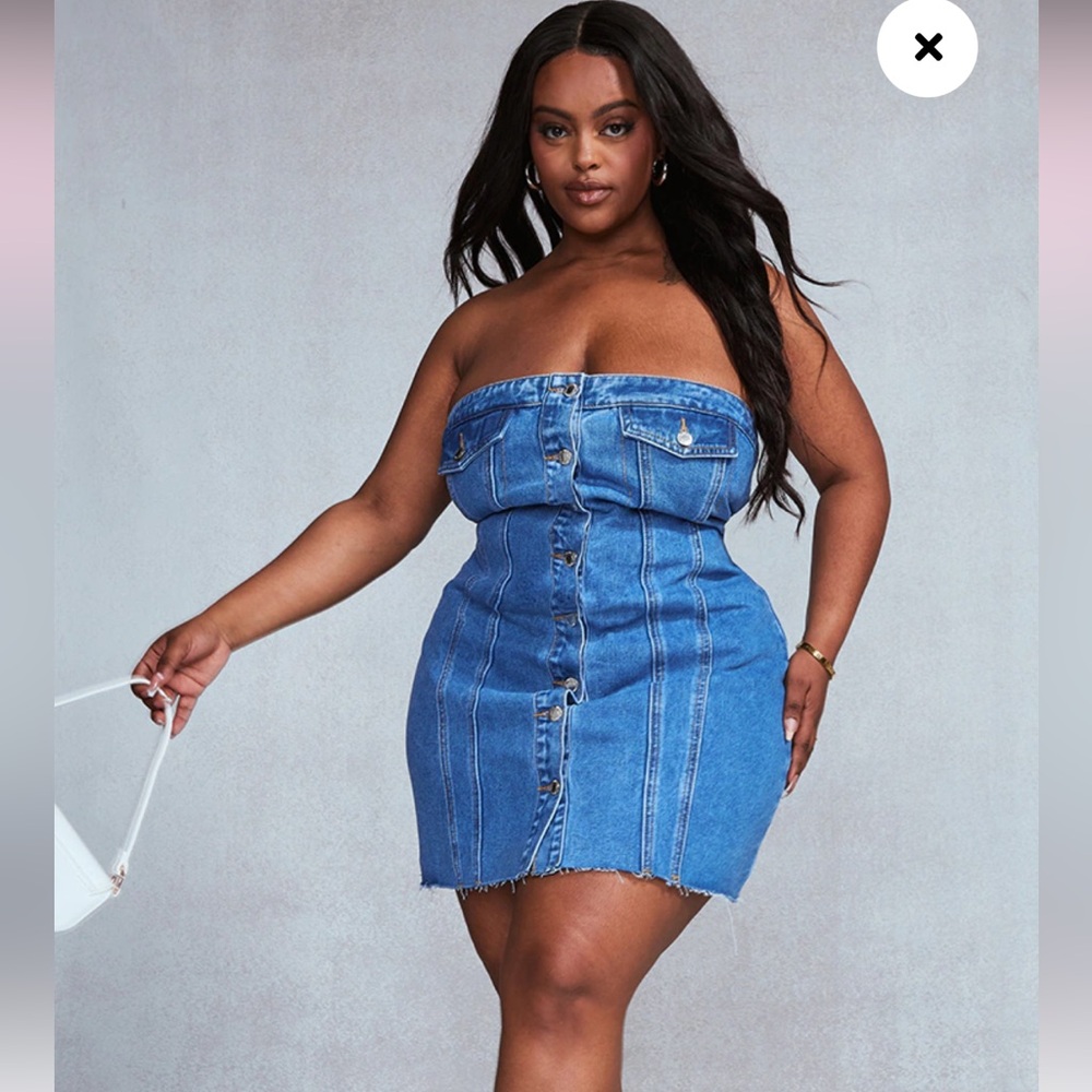 Denim Strapless Dress